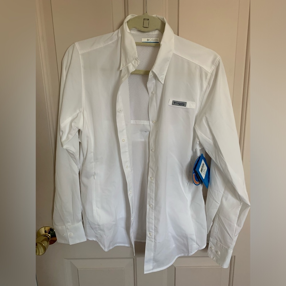NWT l/s Columbia sun shirt - white